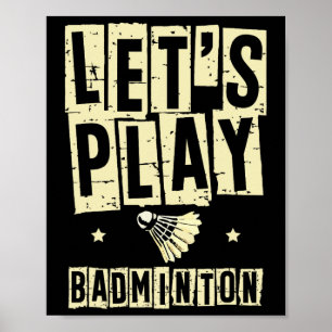 Affiche Jouons Dminton Player Shuttle Racket 1