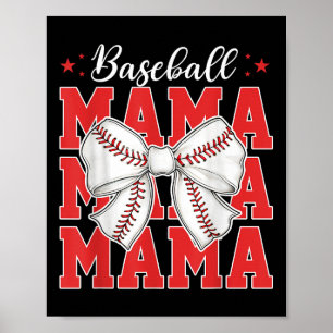 Affiche Jour Baseball Maman Baseball Mère Mama Coquett