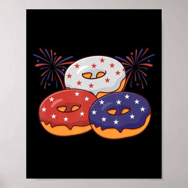 Affiche Jour commémoratif Patriotique American Donut 4 jui (Devant)