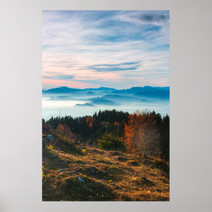 Affiche Jour d'automne doré au-dessus des nuages