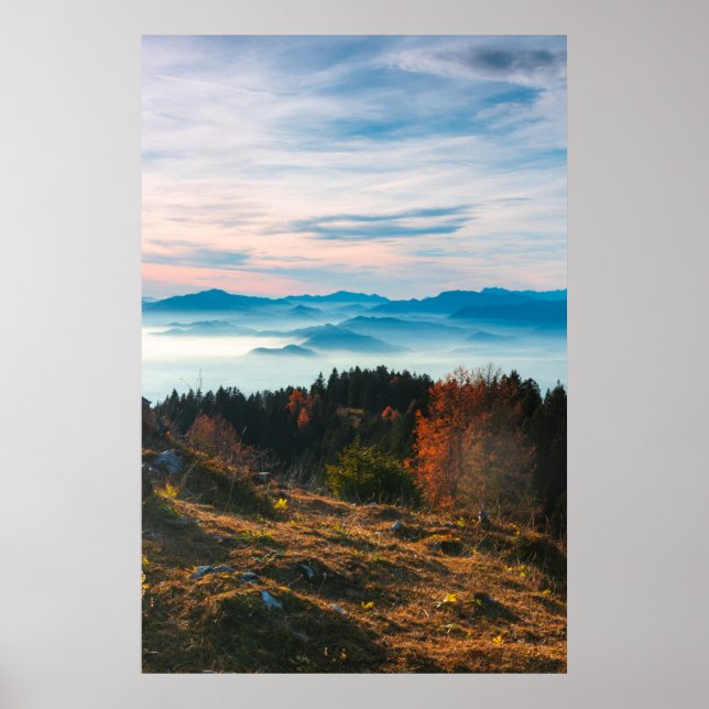 Affiche Jour d'automne doré au-dessus des nuages (Devant)