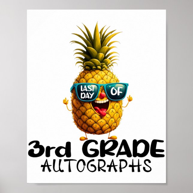 Affiche Jour De 3E Année Autographe Graduation Garçons Fil (Devant)