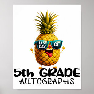 Affiche Jour de 5e année Autographe Graduation Garçons Fil