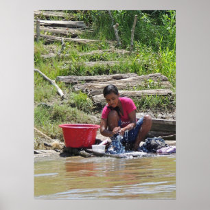 Affiche Jour de blanchisserie sur la rivière
