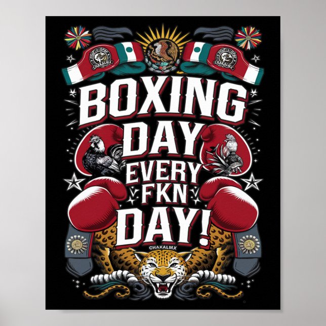 Affiche Jour De Boxe Tous Les Jours Fkn ! Boxe mexicaine (Devant)