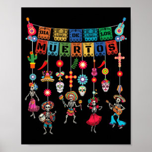 Affiche Jour de danse de crâne de sucre de Dia De Los Muer