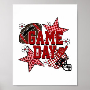 Affiche Jour de jeu Football À damiers Team Spirit Touchdo