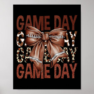 Affiche Jour de jeu Football Bow Leopard Femmes Filles Enf