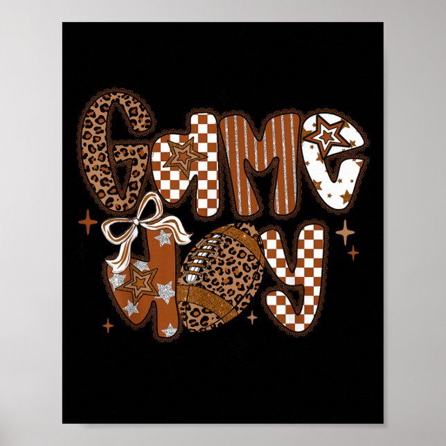 Affiche Jour de jeu Football Girly Dentelle Bow Team Srit  (Devant)