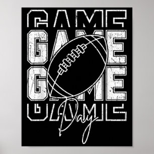 Affiche Jour de jeu vintage Football Funny Gameday Team Sp