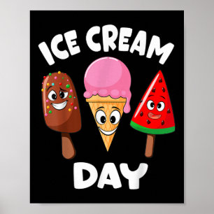 Affiche Jour de la crème glacée Fête estivale Crème glacée