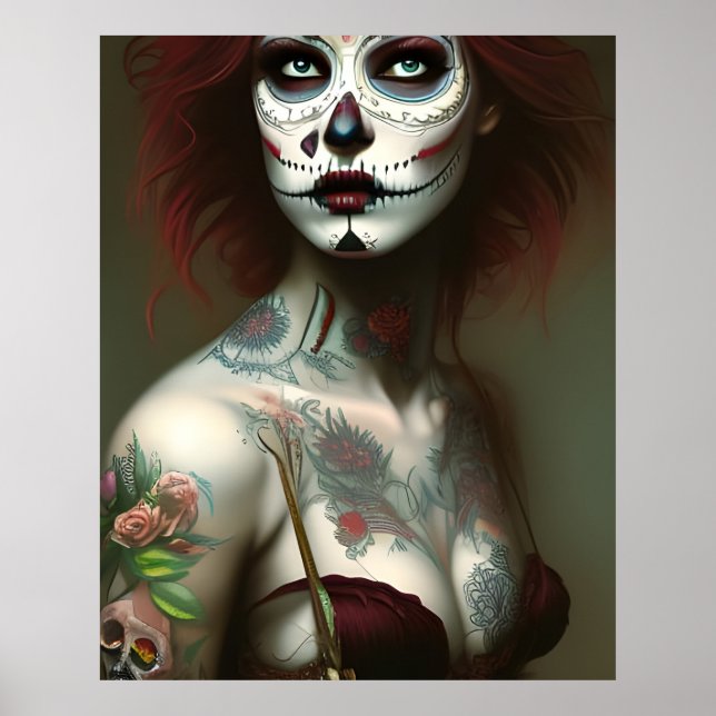 Affiche Jour de la femme morte avec des tatouages (Devant)