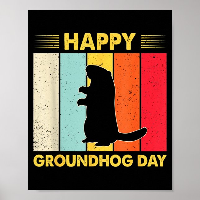 Affiche Jour de la marmotte amusant Journée de la marmotte (Devant)