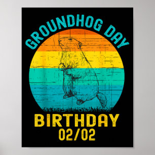 Affiche Jour de la marmotte Anniversaire 2 février Drôle d