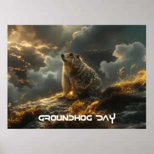 AFFICHE JOUR DE LA MARMOTTE - BONNE FÊTE DE LA MARMOTTE