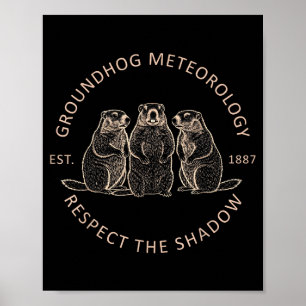 Affiche Jour de la marmotte Drôle de marmotte Météorologie