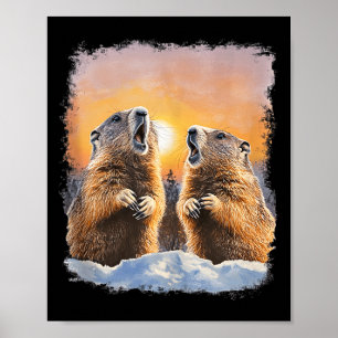 Affiche Jour de la marmotte Hurlement au lever du soleil M