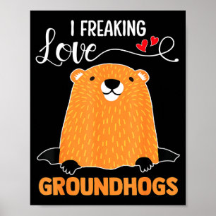 Affiche Jour de la marmotte j'adore jour de la marmotte Pn