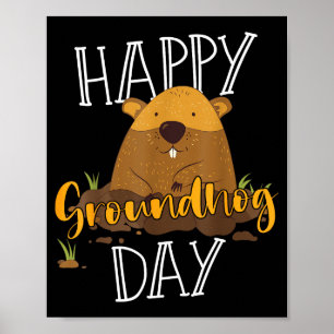 Affiche Jour de la marmotte Joyeux Jour de la marmotte