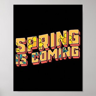 Affiche Jour de la marmotte Le printemps arrive drôle Homm