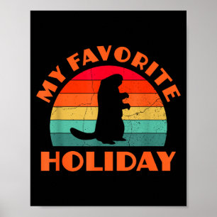 Affiche Jour de la marmotte Mon jour férié préféré Rétro 