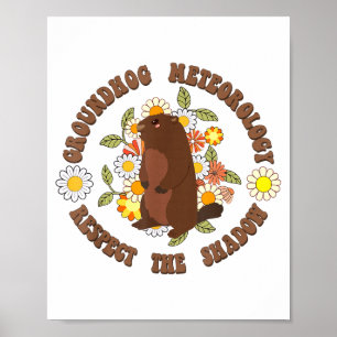 Affiche Jour de la marmotte Respecter La Météorologie Rétr