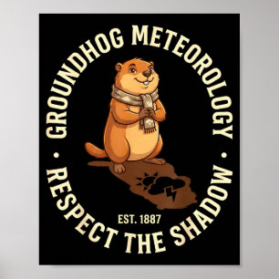 Affiche Jour de la marmotte Respectez l'ombre météorologie