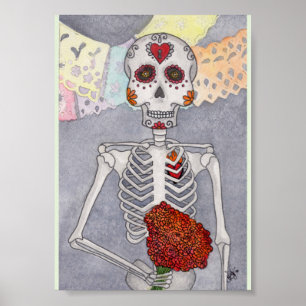 Affiche Jour de la mort squelette Art Imprimer Miranda