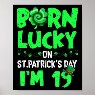 Affiche Jour de la Saint Patrick 19e anniversaire garçon f