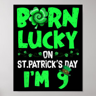 Affiche Jour de la Saint Patrick 9e anniversaire garçon fi