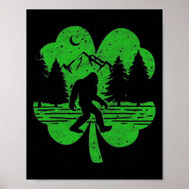 Affiche Jour de la Saint Patrick Bigfoot Irish Sasquatch S (Devant)