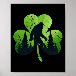 Affiche Jour de la Saint Patrick Bigfoot Sasquatch Shamroc