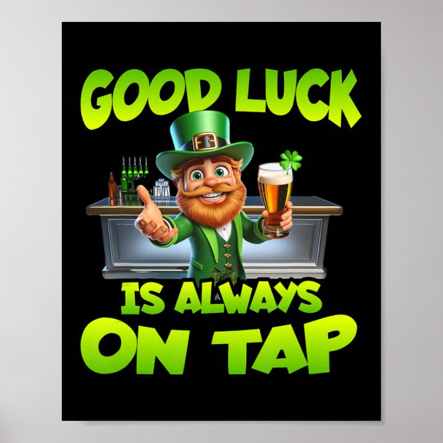 Affiche Jour de la Saint Patrick Bonne Chance Toujours Sur (Devant)