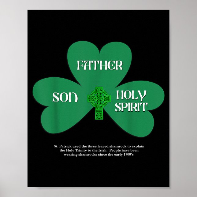 Affiche Jour de la Saint-Patrick chrétien Trinité religieu (Devant)