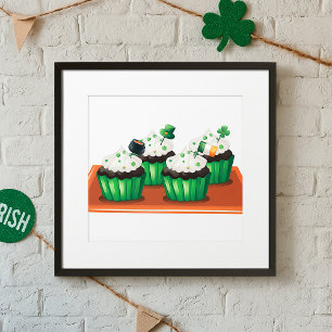 Affiche Jour de la Saint Patrick Cupcakes