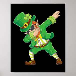 Affiche Jour de la Saint Patrick Dabbing Leprechaun Chemis