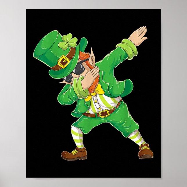 Affiche Jour de la Saint Patrick Dabbing Leprechaun Chemis (Devant)