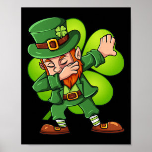Affiche Jour de la Saint Patrick Dabbing Leprechaun Clover
