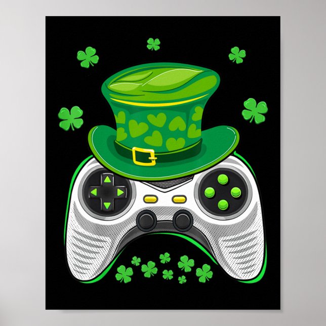 Affiche Jour de la Saint Patrick de Shamrock de contrôleur (Devant)