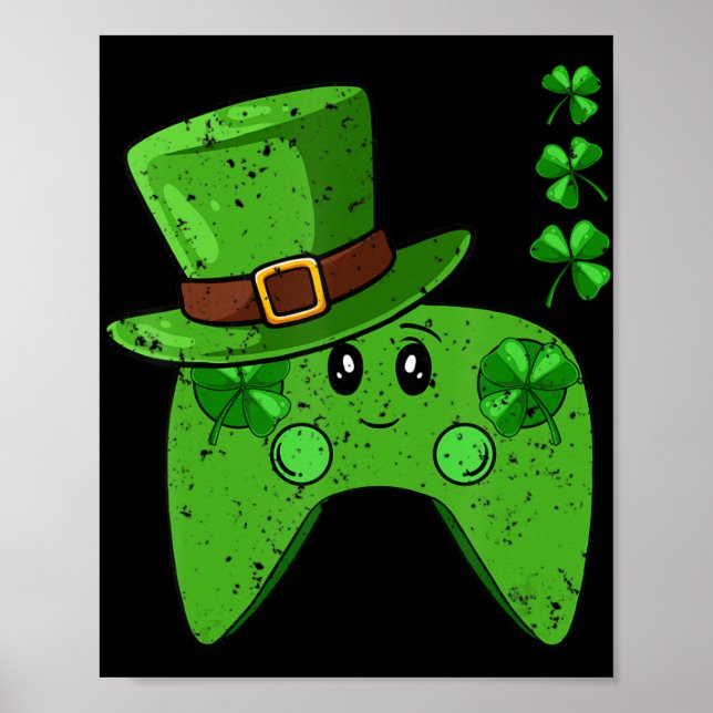 Affiche Jour de la Saint Patrick de Shamrock du contrôleur (Devant)
