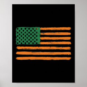 Affiche Jour de la Saint-Patrick Drapeau Irlandais América