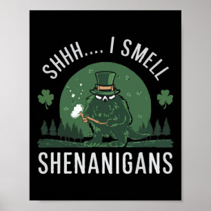 Affiche Jour de la Saint-Patrick Drôle Shhh Je sens les Sh