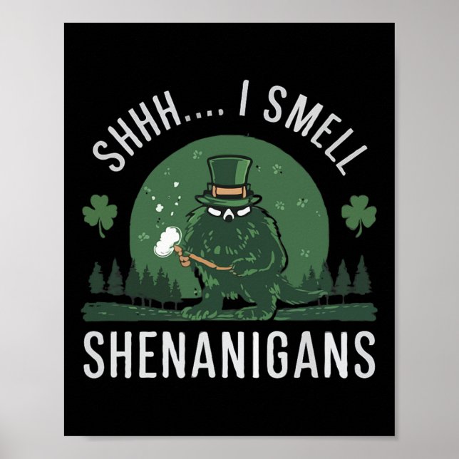 Affiche Jour de la Saint-Patrick Drôle Shhh Je sens les Sh (Devant)