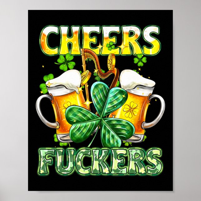 Affiche Jour de la Saint Patrick Fckers amusant Boire de l (Devant)