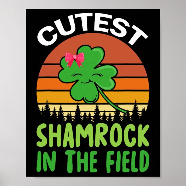 Affiche Jour de la Saint Patrick Filles Toddler Shamrock C (Devant)