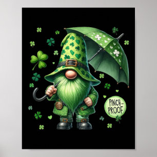 Affiche Jour de la Saint Patrick Gnome Avec Barbe Verte Dr