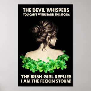 Affiche Jour de la Saint Patrick Irlande irlandaise shamro