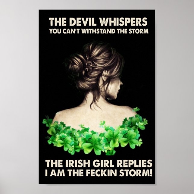 Affiche Jour de la Saint Patrick Irlande irlandaise shamro (Devant)
