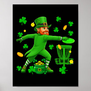 Affiche Jour de la Saint-Patrick jouant au disc golf Joueu