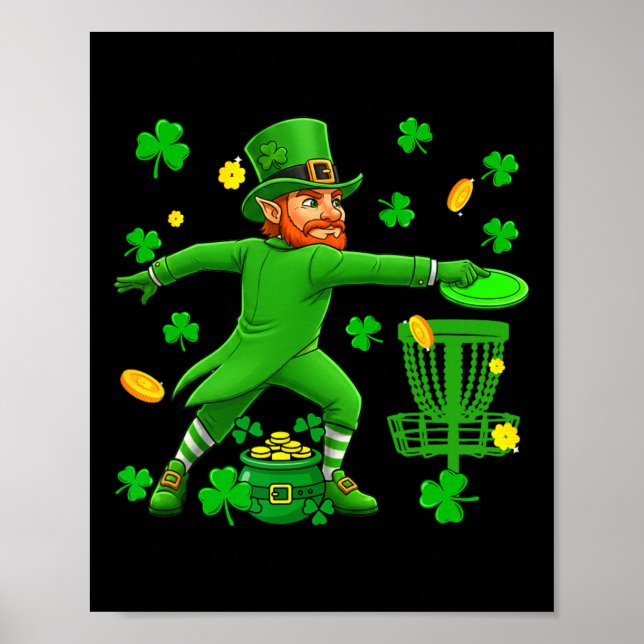 Affiche Jour de la Saint-Patrick jouant au disc golf Joueu (Devant)